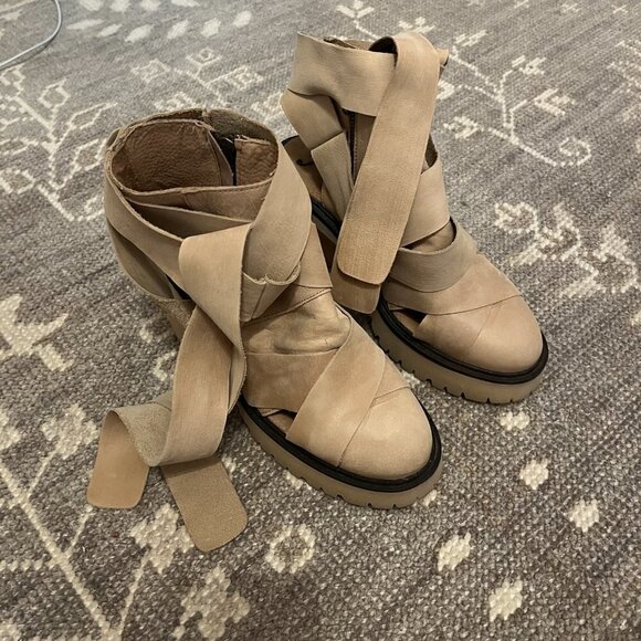 Free People Blake platform booties taupe bandage 37 - Picture 4 of 13